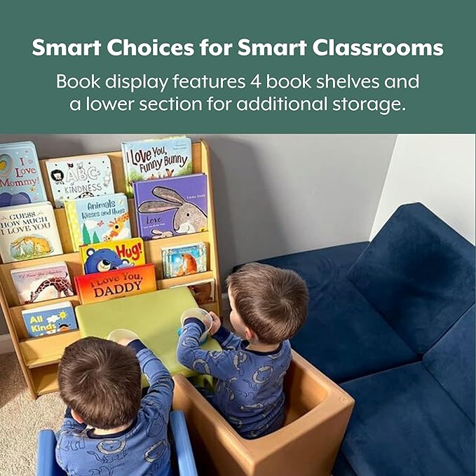 Angeles Value Line Book Display, Classroom Organization, Kids Bookshelf, Assembly Required, 29" L x 10" W x 30" H