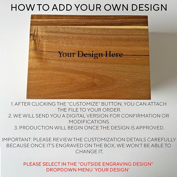 Keepsake Box for Couple - Engraved Memento Box w/ Couples Names, Anniversary Wedding Gift for Couple, Acacia Wood Love Chest, Time Capsule, Custom Heirloom Storage, Hidden Message, 11 x 8 x 4.75 in