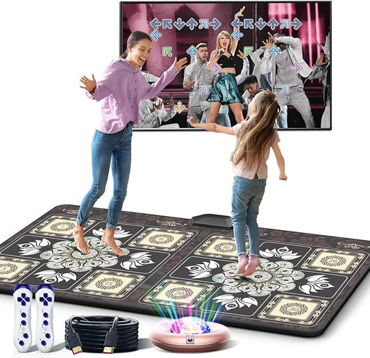 TIK-Tok Dance Mat Game for TV, Christmas Colors Wireless Plug and Play Wrinkle-Free & Non-Slip Electronic Dance Mats, Exercise Dance Pad with Camera for Kids and Adults, Boys & Girls Gifts Toy