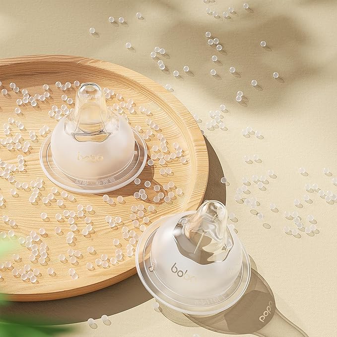 YOHKOH Newborn Glass Baby Bottles with Slow Flow Nipple for 0+ Months, Wide Neck Feeding Bottle, 2.7oz/80ml (Multicolour, 2.7oz (Pack of 2))