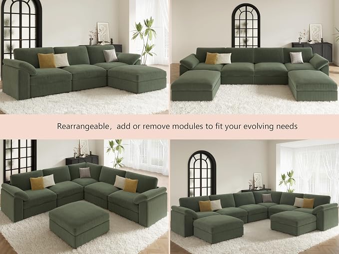 EASE MOOSE Comfty 2 Seat Couch, FSC Certified Modern Deep Seat Sectional Modular - Image 9