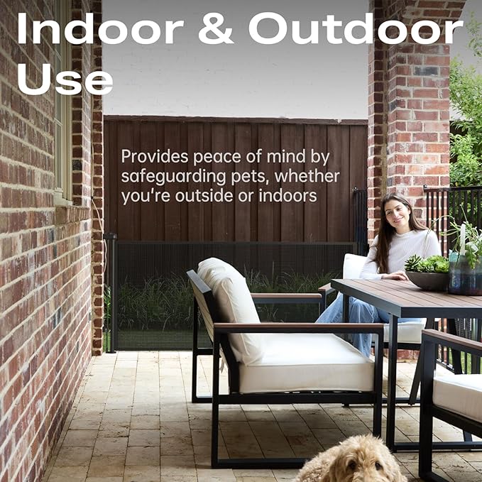 Cumbor 76" Extra Wide Retractable Gates for Stairs, Mesh Dog Gate for The House, 34" Tall Extra Wide Pet Gate for Dogs, Long Safety Gates for Doorways, Hallways, Indoor/Outdoor(Black)