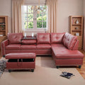 97.5" L Shaped Couch Set Leather, Modular Sectional Couches by Topcomfy