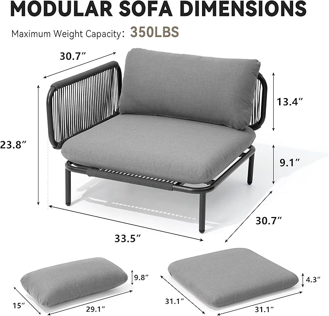 Crestlive Products Outdoor Oversized Loveseat Set, Patio Conversation Sets - Image 8
