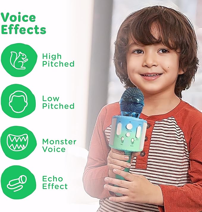 Move2Play, Kids Karaoke Microphone | Includes Pre-Loaded Songs & Bluetooth | Kids Birthday Party Gift | Toy for All Ages 2, 3, 4, 5, 6+ Year Old Girls, Boys & Toddlers