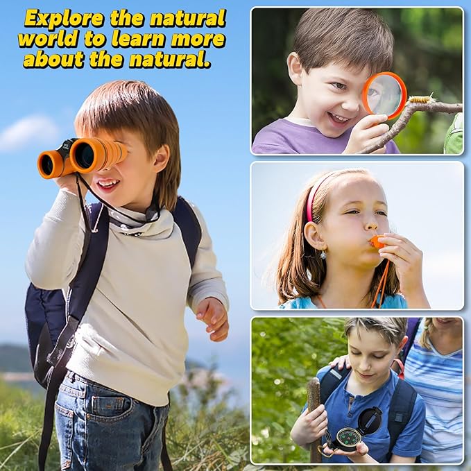 ESSENSON Kids Explorer Kit - Adventure Kit for Kids, Outdoor Explorer Kit with Binoculars, Summer Outdoor Toys for Kids Ages 4-8