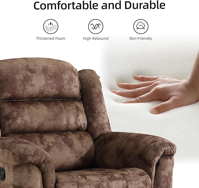 EBELLO 2 Pieces Loveseat Reclining Couch Furniture Set, Soft Fabric Manual - Image 5