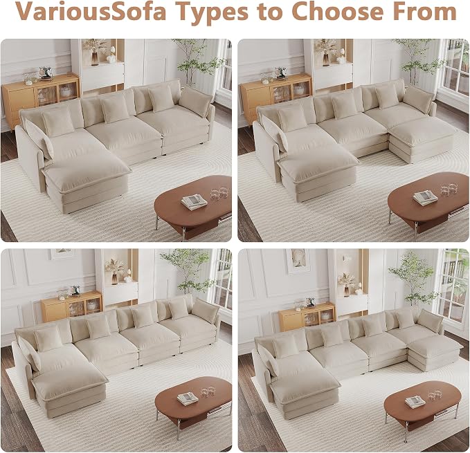 mikibama Modular Sectional Sofa, 146.5 Inch L Shaped Couch Set - Image 6