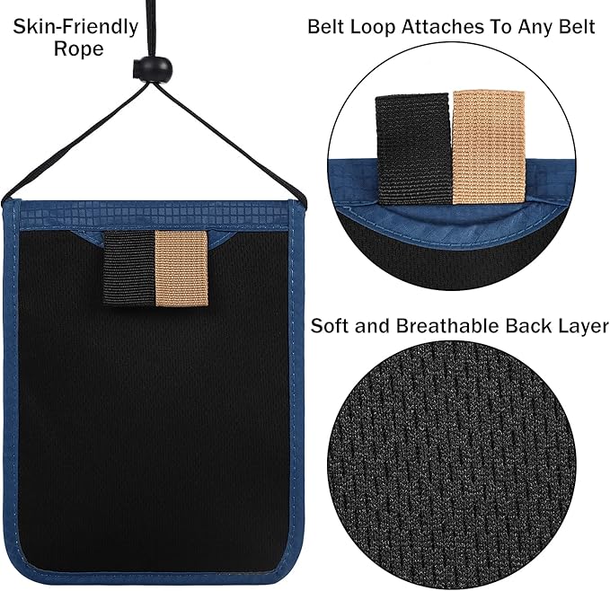 Travel Pouch Neck Wallet Family Passport Holder Organizer Case with RFID Blocking