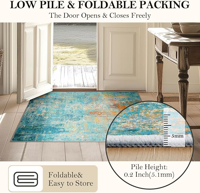 RELEANY Washable Area Rugs 8'x10' Non-Slip Modern Abstract Soft - Image 5