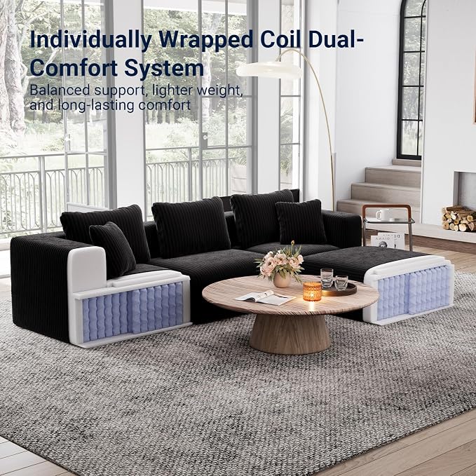 Avenco 35.4” Left-Arm Facing Modular Sofa Seat, Individually Wrapped Coil - Image 4