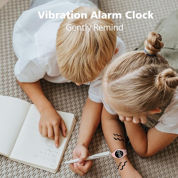 Kids Watches for Girls Boys Digital Sport Watch with Step Counter Pedometer Vibration Alarm Clock, No App Waterproof Fitness Tracker Kids Watch Boys Girls Teens Students Ages 5-16