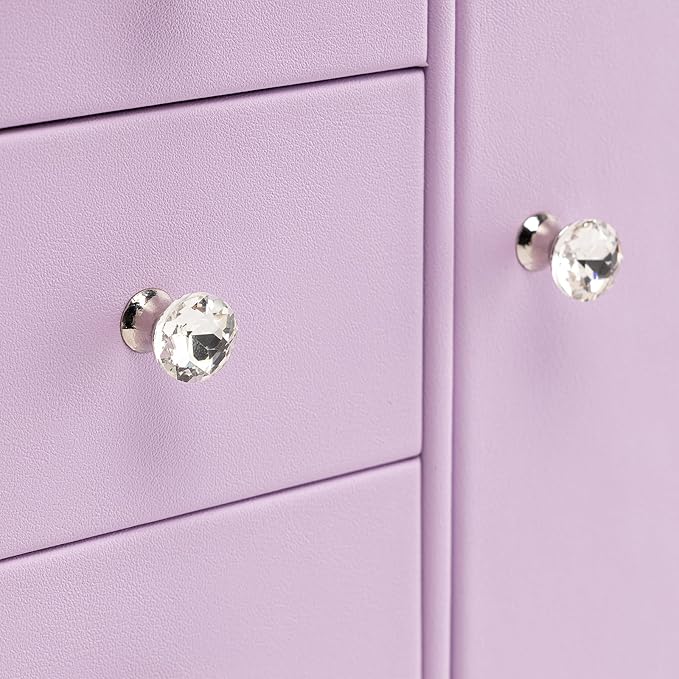 Vlando Musical Jewelry Box with Spinning Ballerina, Girls’ Jewelry Organizer for Necklaces Rings and Hair Accessories, Gift for Girls and Kids, Purple