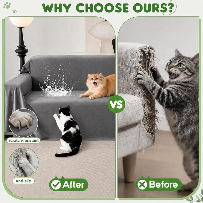 Couch Cover, Cat Scratch Resistant Sofa Cover, Waterproof Sofa Cover, Heavy - Image 2