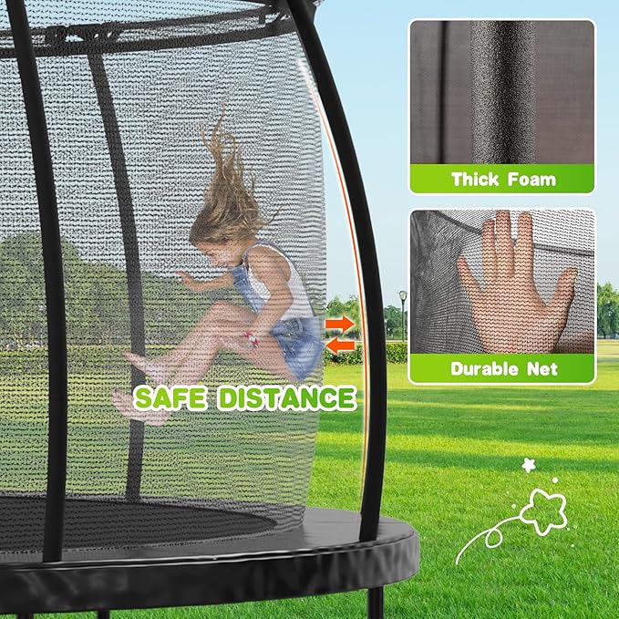 LotFun Kids Trampoline, 36 Inch Round, Indoor Outdoor with Basketball Hoop, 55 lb Weight Capacity