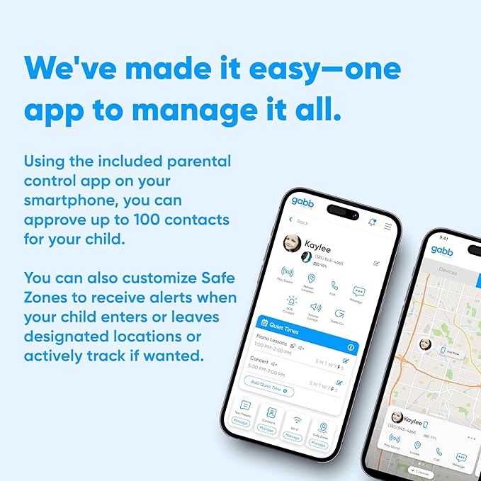 Gabb Watch 3e - Smart Watch for Kids, GPS Tracker, No Social Media or Internet, Fees Required (Dark Gray)