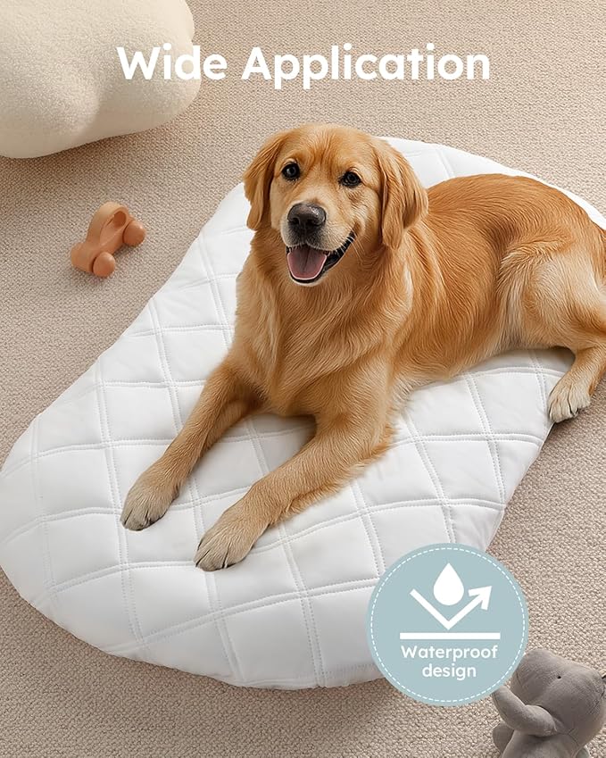 Yoofoss Waterproof Crib Mattress Protector, Quilted Crib Mattress Pad Cover Ultra Soft and Breathable, Machine Washable Toddler Mattress Protector for Standard Baby Crib Size 52''x28''