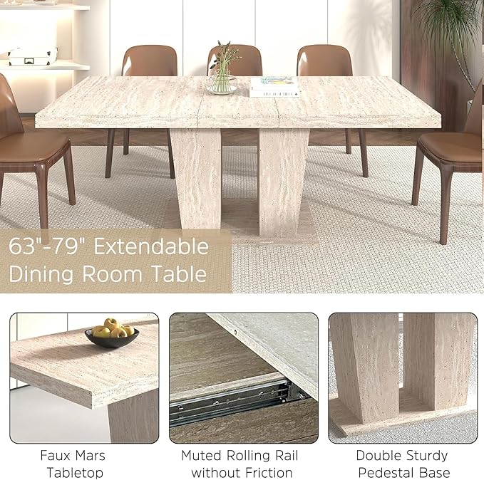 Henf 9 Pieces Extendable Dining Table Set - Image 5