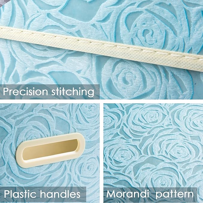 PRANDOM Collapsible Storage Boxes with Lids Fabric Decorative Storage Bins Cubes Organizer Containers Baskets with Cover Handles Divider for Bedroom Closet Living Room 9.8x7.9x6.7 Inch 3 Pack