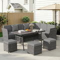 LOUVIXA 7 Pieces Patio Furniture Set, Outdoor Patio Furniture, Wicker by LOUVIXA