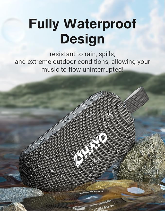 OHAYO 40W Wireless Portable Bluetooth Speaker with Lights, IPX7 Waterproof, Stereo Loud Sound, RGB Lights,TWS Pairing, AUX&TF-Card in, for Home/Party/Travel/Outdoor/Beach