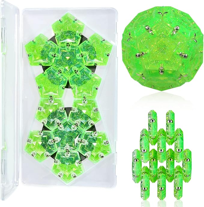 Magnetic Fidget Sphere Stress Relief Toys for Adults Kids, Anxiety Sensory Fidget Toys with Strong Neodymium Magnets, Desk ADHD Focus Tool Gift for Men Women (2.67'' Travel-Safe Toy Ball)