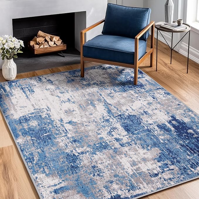 RELEANY Washable Area Rugs 3'x5' Non-Slip Modern Abstract Soft by RELEANY