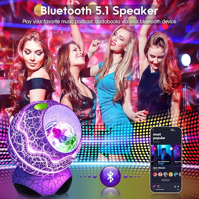 Rossetta Star Projector, Galaxy Projector LED Lights for Bedroom, Remote Control & White Noise Bluetooth Speaker, Night Light for Kids Room, Adults Home Theater, Christmas, Party, Bedroom Decor