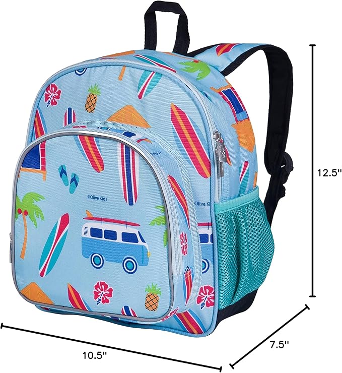 Wildkin 12-inch Kids Backpack – Padded, Adjustable, Ideal for Daycare & Travel - Surf Shack