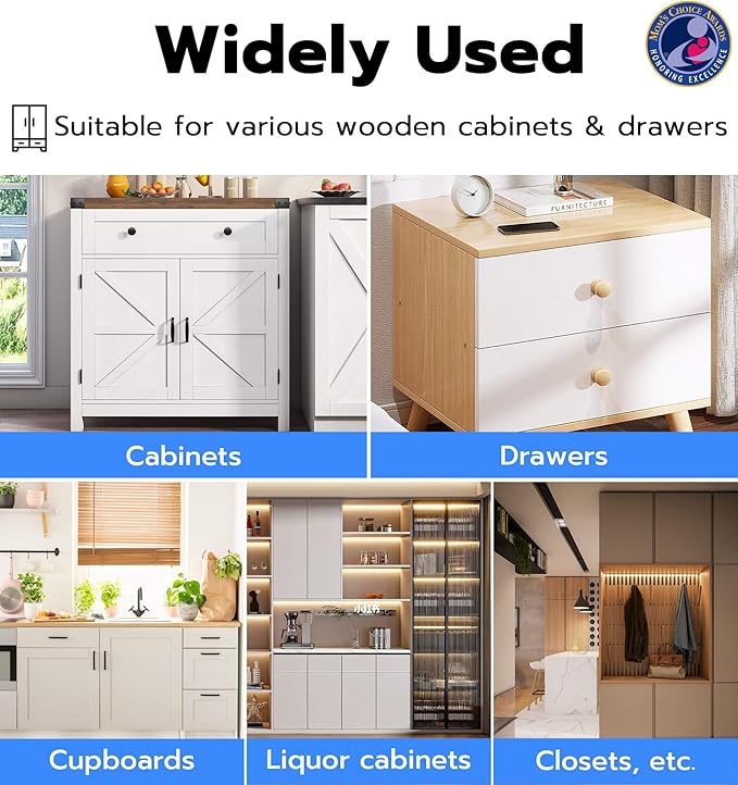 Anweller Smart Cabinet Lock, Hidden No Drill Keyless Electronic Digital Bluetooth RFID Magnetic Child Safety Baby Proofing Drawer Lock for Cupboard Closet Liquor Adults Secret Cabinets - White Orange