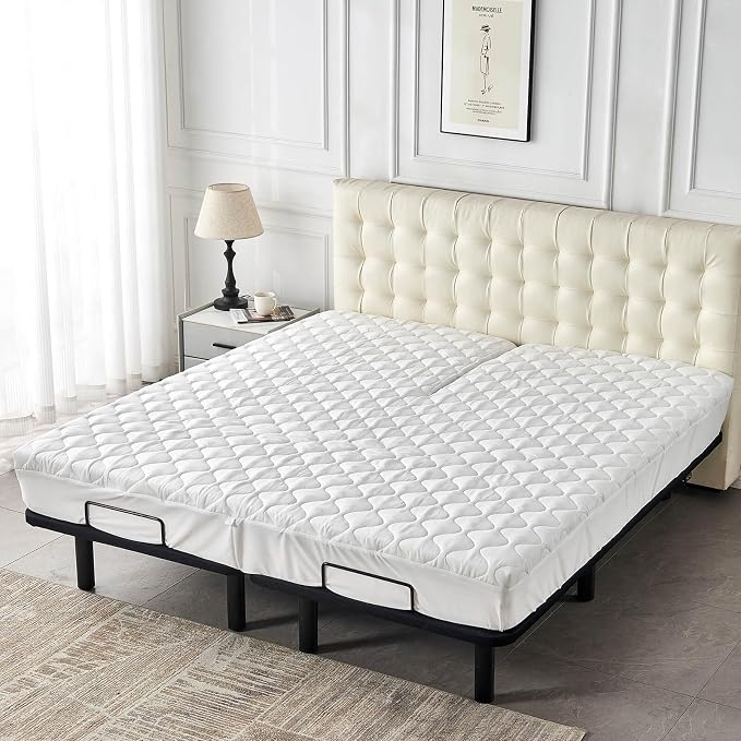 Quilted Waterproof Split Top California King Mattress Protector Pad - Image 6