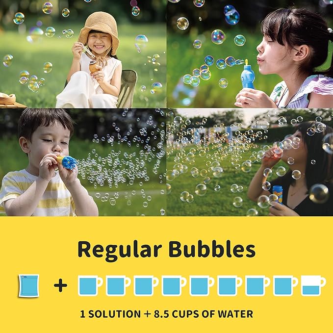 Uncle Bubble Concentrated Bubble Solution (up to 12L/3.2 Gallons) Regular Bubbles for Bubble Machine, Bubble Gun, Bubble Wands, Bubblw Mower, Bubble Juice Refill. Make 6L/1.6 Gallons for Giant Bubble
