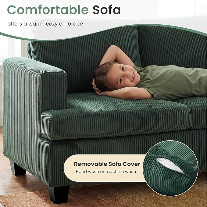 YOUDENOVA Sofa Couch, 3 Piece Set Comfy Sofa, 2 Loveseat & 3 Seater Sofa - Image 6