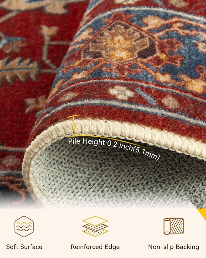 RELEANY Area Rugs 2'x8' Runner Rug Non Slip Washable - Image 2