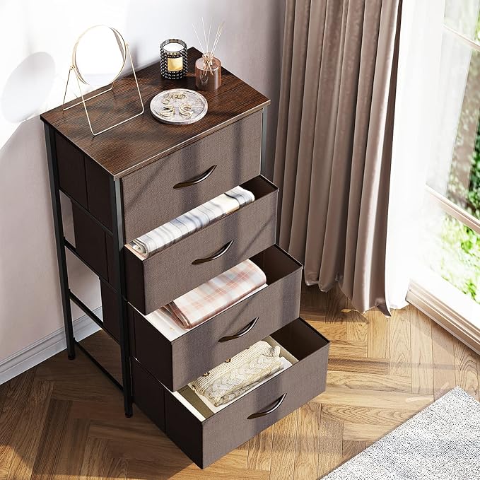 ODK Dresser for Bedroom with 4 Storage Drawers, Small Dresser Chest of Fabric - Image 2