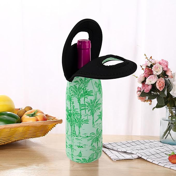 Wine Bag, Wine Carrier Tote Bag, Wine Bottle Protector, Insulated Neoprene Hand Bag, Wine Bags for Wine Bottles Gifts,Wine Bottle Holder for Travel with Secure Carry Handle (2 Pack)