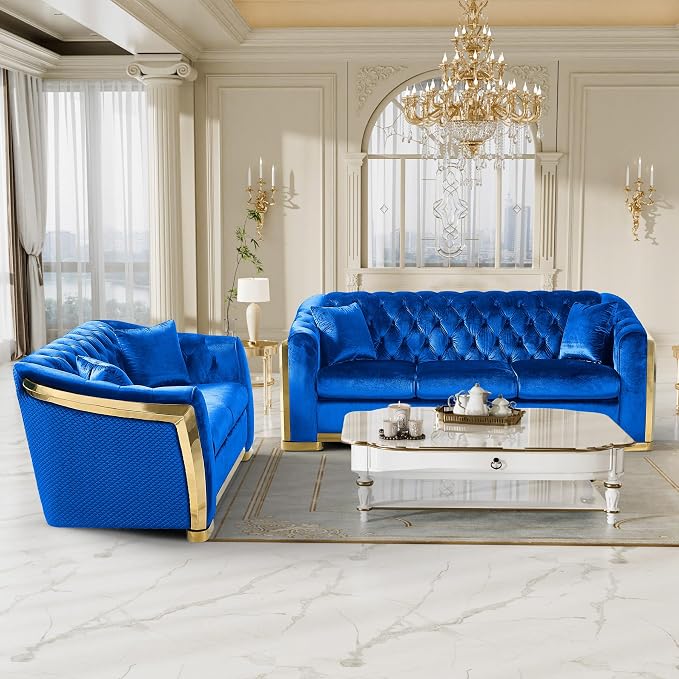 DAMAIFROM Mid Century Modern Chesterfield Sofa Couch, 3 Seat Tufted Sofas - Image 8