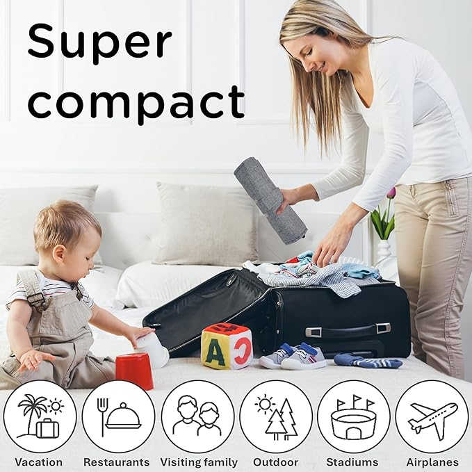 liuliuby Compact Travel High Chair | Portable High Chair for Baby | Baby Travel Essential Harness Seat | Must Haves for Vacations, Restaurants, Family Visits with Babies | Portable Highchair Seat