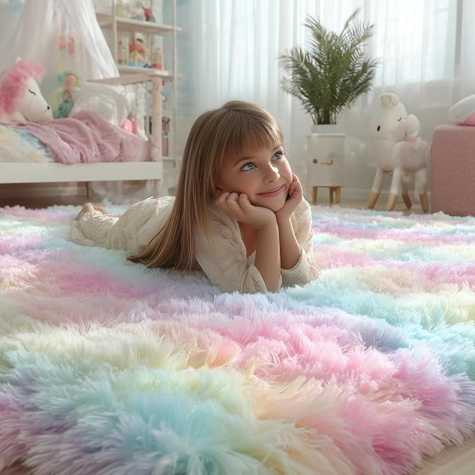 PAGISOFE Fluffy Vibrant Area Rugs - Image 2