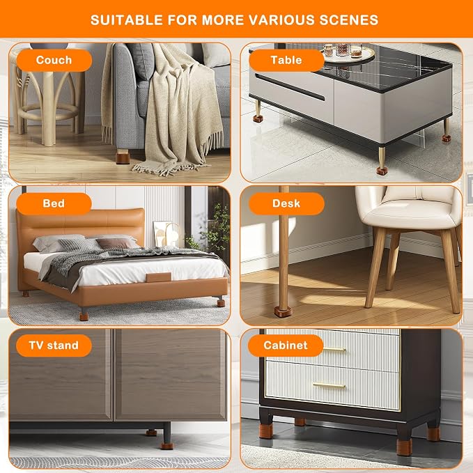 shouwuhho 9 Pack Furniture Risers Adjustable Bed Risers Heavy Duty Lifts Height - Image 6