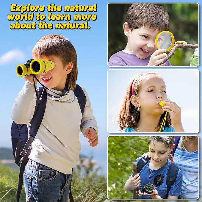 ESSENSON Kids Explorer Kit - Adventure Kit for Kids, Outdoor Explorer Kit with Binoculars, Summer Outdoor Toys for Kids Ages 4-8