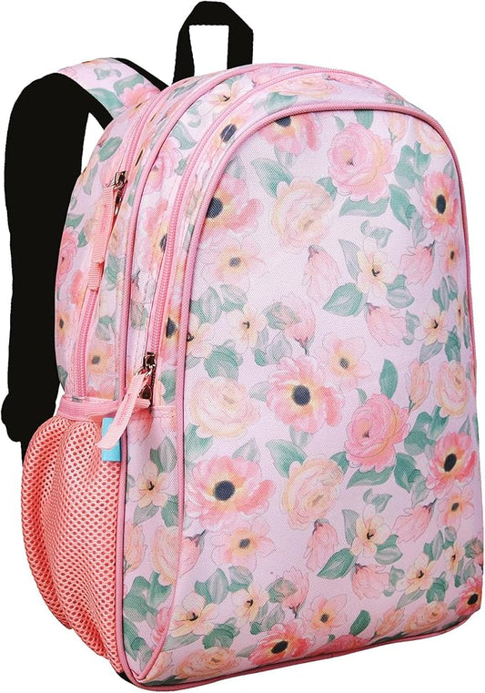 Wildkin JumpOff Jo 15-inch Kids Backpack – Durable, Adjustable, Ideal for School - Floral Watercolor