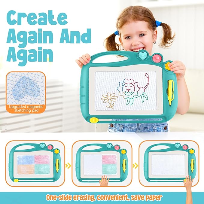 Magnetic Drawing Board, Toddler Toys for Age 1 2 3 Boys Girls, Toddler Drawing Board, Birthday Easter Christmas Halloween Kids Toy Gifts for Boys and Girls