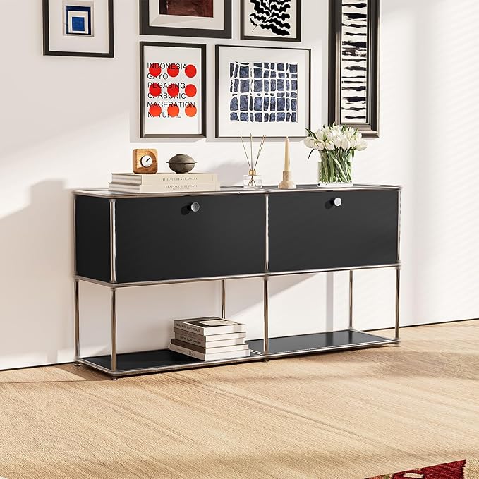 Modern Storage Cabinet Sideboard Versatile Free-Standing Organizer Cabinets - Image 2