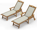 LUE BONA Chaise Lounge Chair Outdoor Set of 4, HDPS and HDPE Wicker Material by LUEBONA