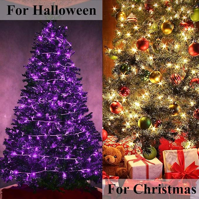 Obrecis Color Changing String Lights, 66FT 200 LED 34 Colors Colorful Christmas Lights Multicolor Plug in Waterproof Twinkle Lights Halloween String Lights Connectable for Indoor Outdoor Party Decor