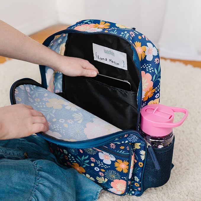 Wildkin ECO rPET Kids Backpack – Recycled, Padded, Adjustable for School & Travel – Wildflower Bloom