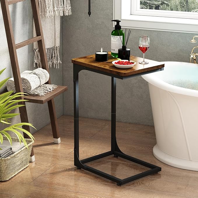 QEEIG C Table Side Table Set of 2 Living Room Sets C Shaped Couch Tray End - Image 11