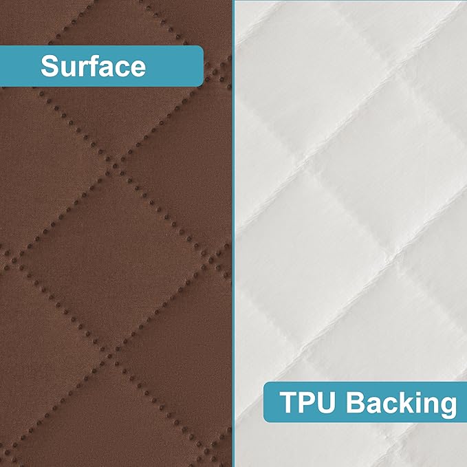 NTBAY 2 Pack Waterproof Crib Mattress Protector, Quilted 28"x52" Toddler Fitted Sheet - Machine Washable - Soft and Breathable Mattress Pad Cover for Crib, Nursery, Daycare, Cot, Brown