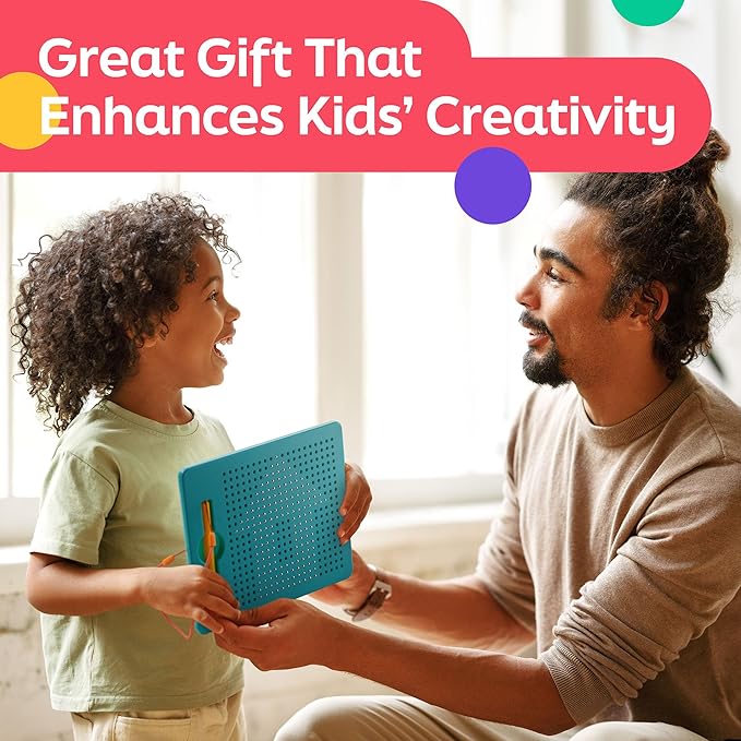 Magnetic Drawing Board for Kids & Toddlers with Beads and Magnet Stylus Pen - Magnetic Tablet Toy for Airplane & Car Ride Activities for Kids
